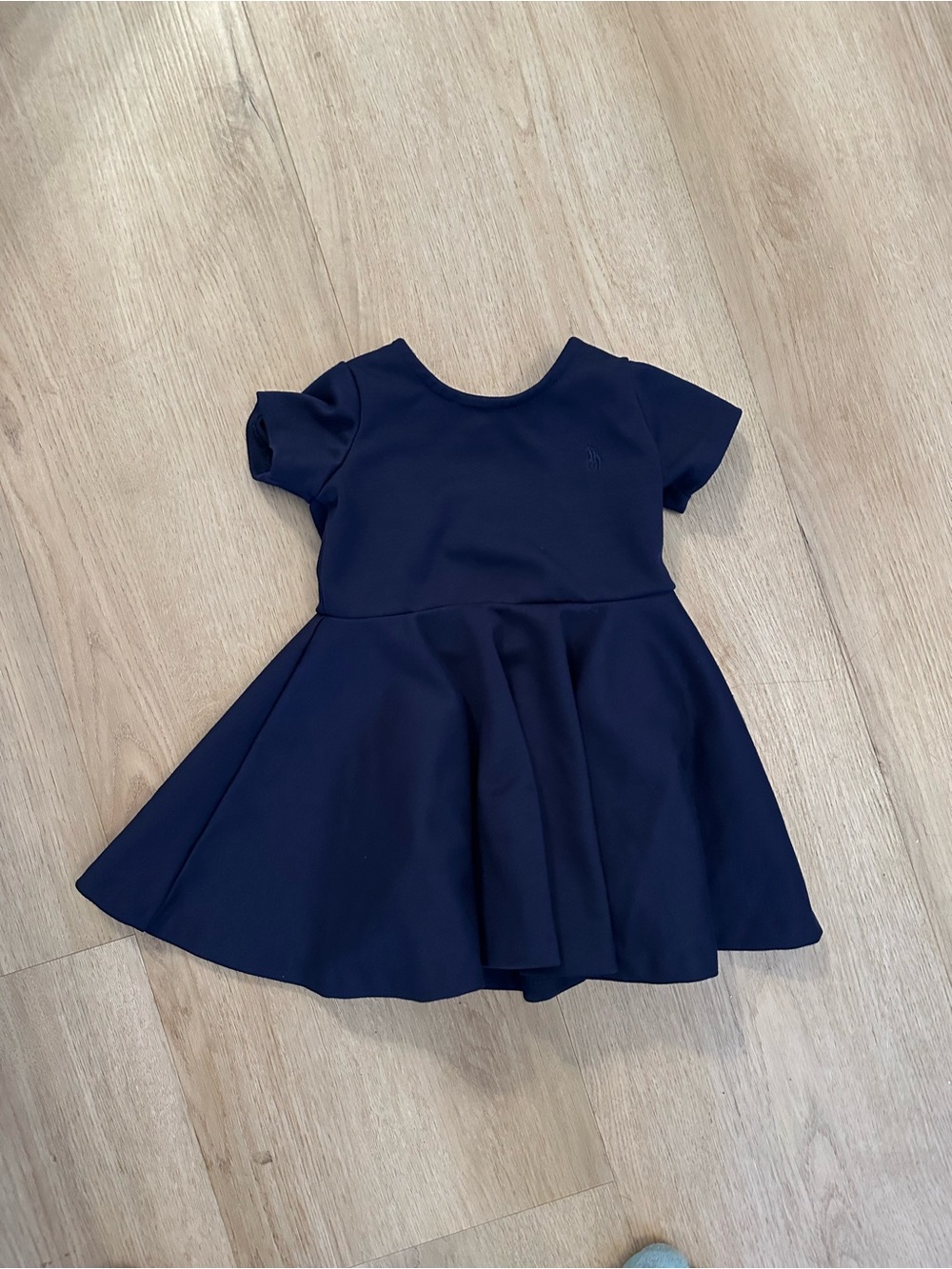 Ralph Lauren Navy Short-Sleeve Fit-and-Flare Dress